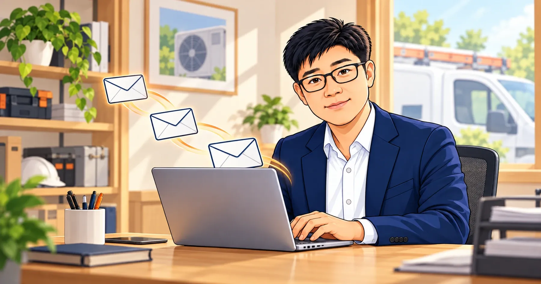 Illustration of Jeensuk Yang of ATATAKAI Digital explaining three emails a business owner can send a web designer about PHP security