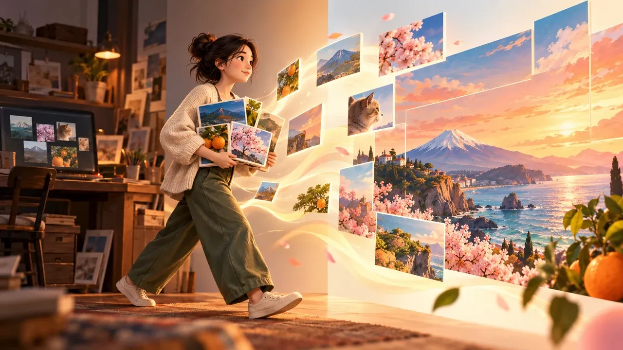 ImageFXからFlowへ画像を移行するクリエイターのイラスト