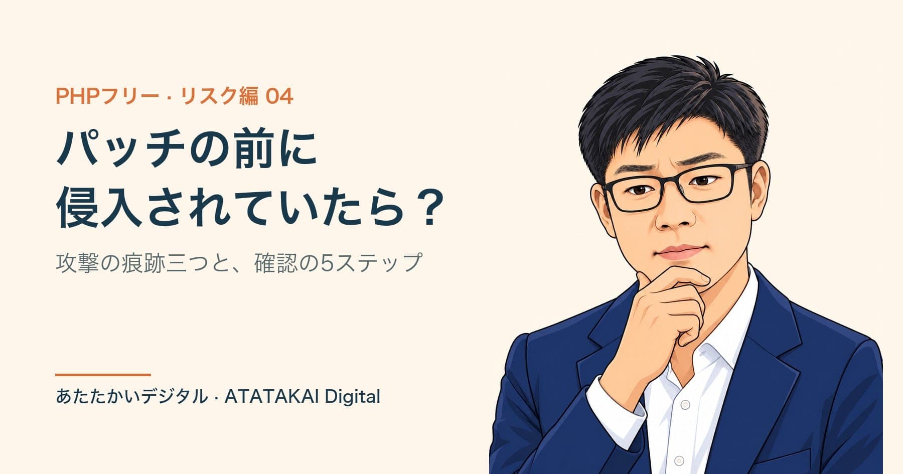 侵入の確認の順番を考えるあたたかいデジタル代表ヤン・ジンソクのイラスト