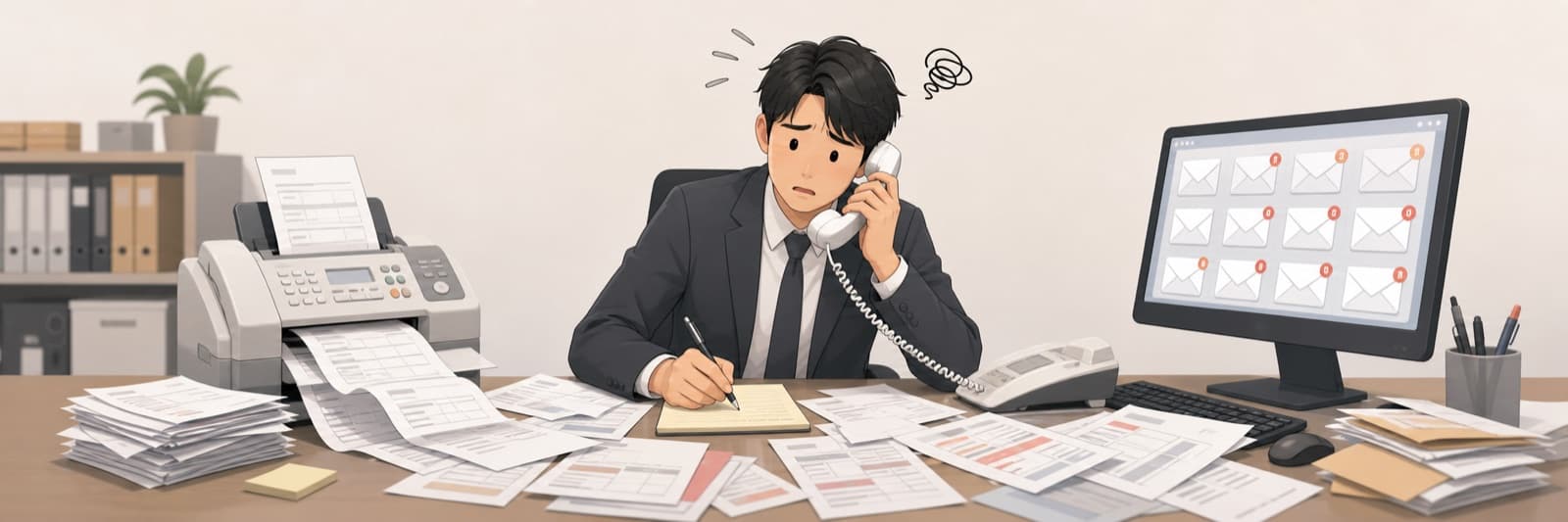 Orders arrive every day by phone, fax and email.