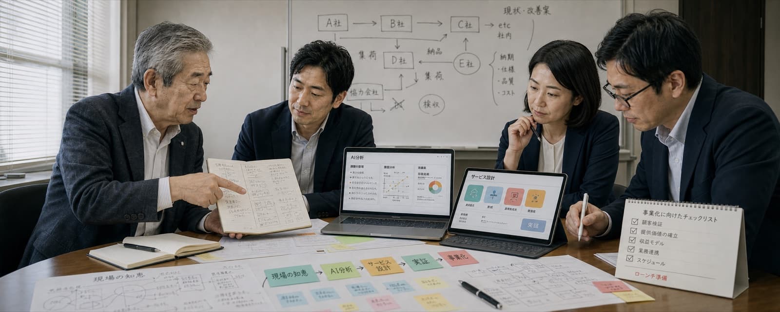A working session turning field knowledge and analysis into a business